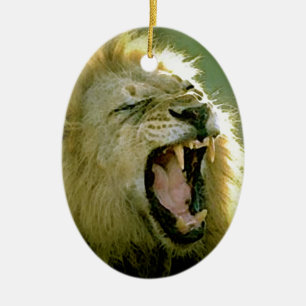 Roaring-leeuw Keramisch Ornament
