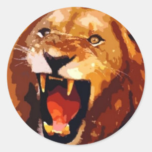 Roaring-leeuw Ronde Sticker