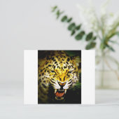 Roaring Leopard Briefkaart (Staand voorkant)