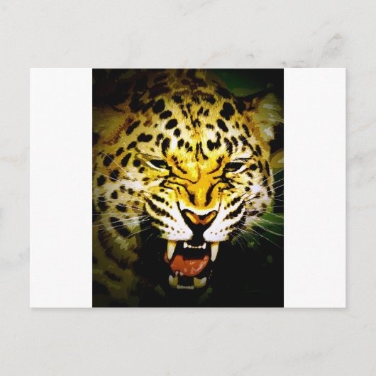 Roaring Leopard Briefkaart (Voorkant)