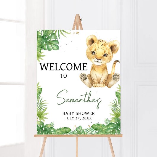 Roaring Lion Baby shower Welkom Poster