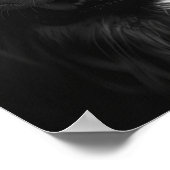 Roaring Lion Front Uitzicht Fotorealistisch Zwart Poster (Hoek)