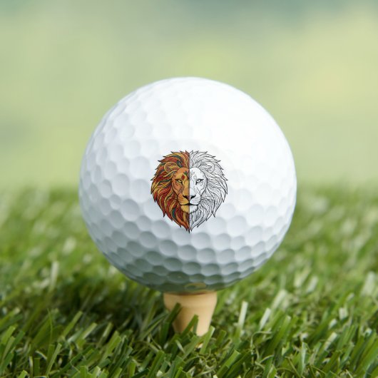 Roaring Lion Head Custom Golf Balls Golfballen (Insitu Shirt)