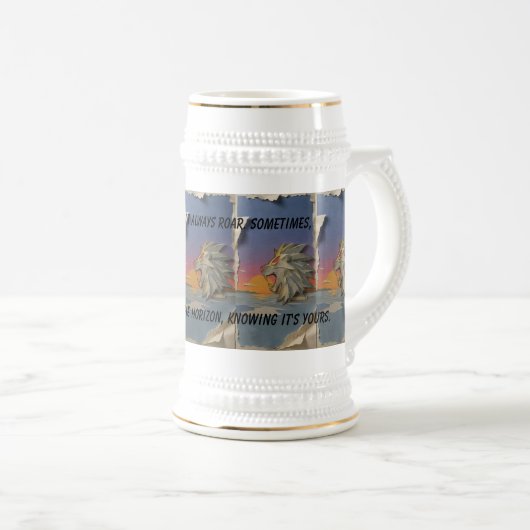 Roaring Lion Papercut Beer Mug (Devant droit)