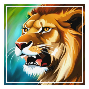 Roaring Lion Side Posed Portrait-57566 Foto Afdruk