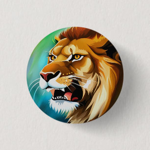 Roaring Lion Side Posed Portrait-57566 Ronde Button 3,2 Cm