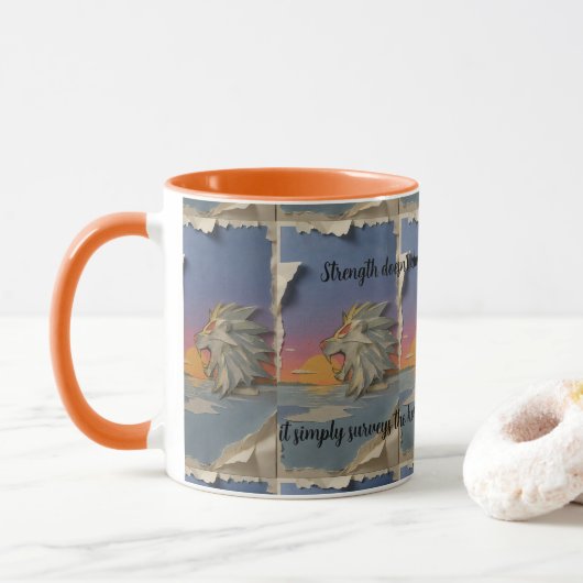 Roaring Lion Sunrise Papercut Mug (Avec donut)