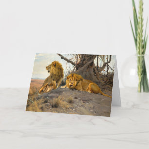 Roaring Lions   Wilhelm Kuhnert Kaart