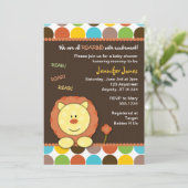 Roaring Stippen Baby shower Kaart (Staand voorkant)