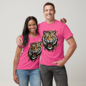 Roaring Tiger Face Vector Illustratie T-shirt (Unisex)
