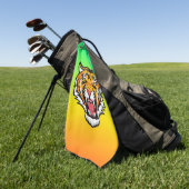 Roaring Tiger Head-25818 Golfhanddoek (Groen)