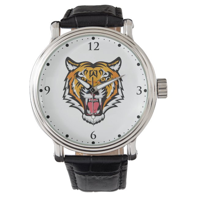 Roaring Tiger Head-25818 Horloge (Voorkant)