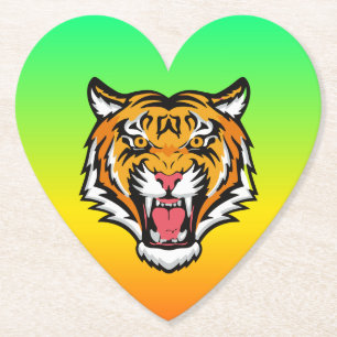 Roaring Tiger Head-25818 Kartonnen Onderzetters