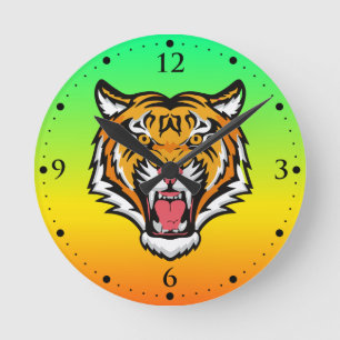 Roaring Tiger Head-25818 Ronde Klok