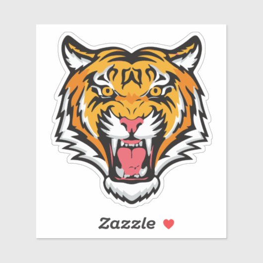 Roaring Tiger Head-25818 Sticker (Vel)
