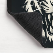 Roaring Tiger Head Illustration Muismat (Hoek)