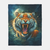 Roaring Tiger Moonlit Oerwoud Fleece Deken (Voorkant)