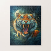 Roaring Tiger Moonlit Oerwoud Legpuzzel (Verticaal)