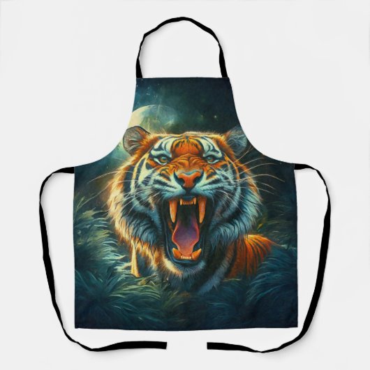 Roaring Tiger Moonlit Oerwoud Schort (Voorkant)