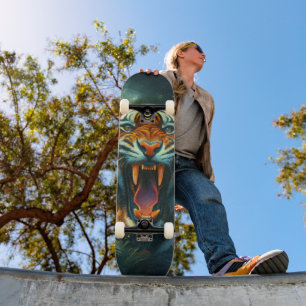 Roaring Tiger Moonlit Oerwoud Skateboard