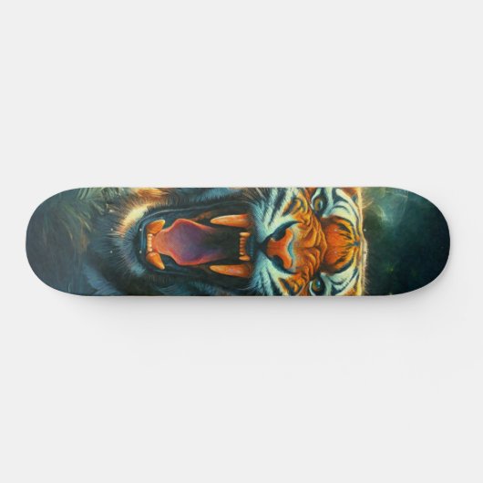 Roaring Tiger Moonlit Oerwoud Skateboard (Horizontaal)