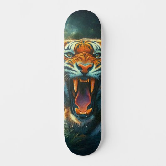 Roaring Tiger Moonlit Oerwoud Skateboard (Voorkant)