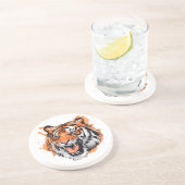 "Roaring Tiger Portrait" Zandsteen Onderzetter (Zijkant)