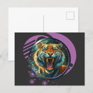 Roaring tijger briefkaart