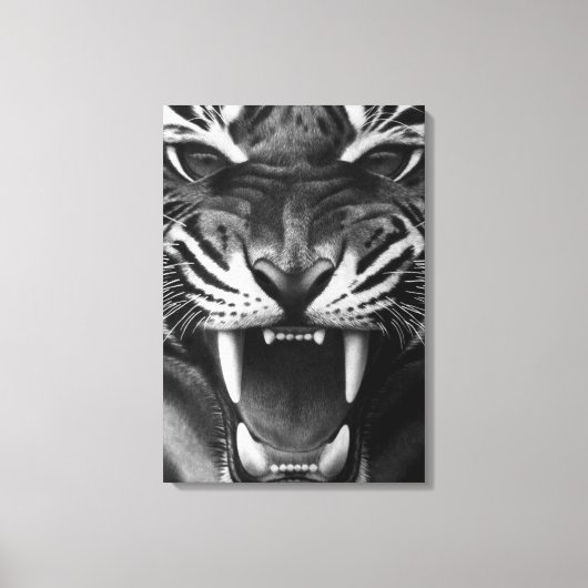 Roaring tijger canvas afdruk (Voorkant)