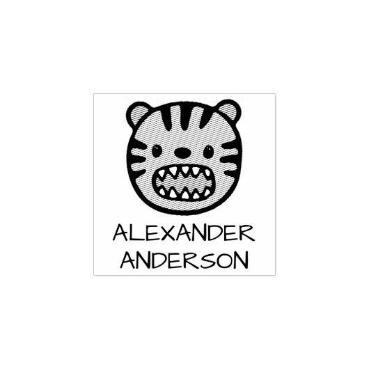 Roaring tijger personaliseren rubberstempel (Afrduk)