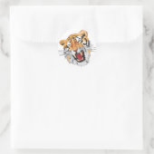 Roaring tijger ronde sticker (Tas)