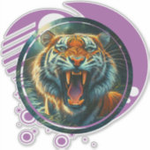Roaring tijger sticker (Voorkant)