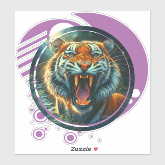 Roaring tijger sticker (Vel)