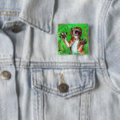 Roaring tijger vierkante button 5,1 cm (In situ)