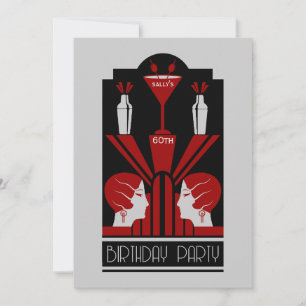 Roaring Twenties Art Deco Verjaardag Kaart