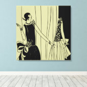 Roaring Twenties Art Deco Verpakt Canvas - sepia (Insitu (Houten vloer))