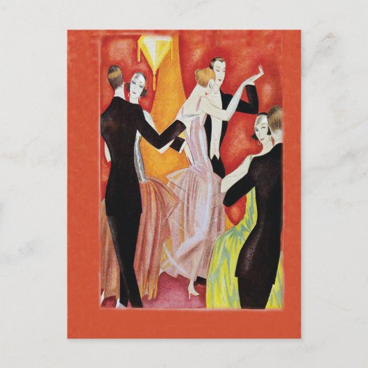 Roaring Twenties Dancing Couples Briefkaart (Voorkant)