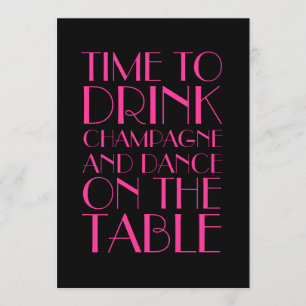 Roaring Twenties Fuchsia Bridal Shower Kaart