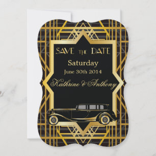 Roaring Twenties Gatsby Style slaat de datum op Save The Date