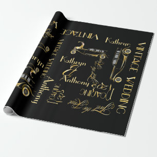 Roaring Twenties Gatsby Style Wedding Gift Wrap Cadeaupapier