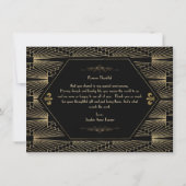 Roaring Twenties Great Gatsby Art Deco 18e verjaar Bedankkaart (Achterkant)
