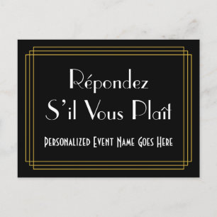 Roaring Twenties Look RSVP Briefkaart