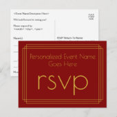 Roaring Twenties Look RSVP Briefkaart (Voorkant / Achterkant)