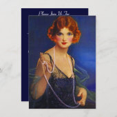 Roaring Twenties Midnight Blue Flapper Kaart (Voorkant / Achterkant)