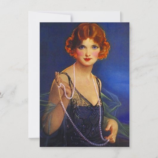 Roaring Twenties Midnight Blue Flapper Kaart (Voorkant)