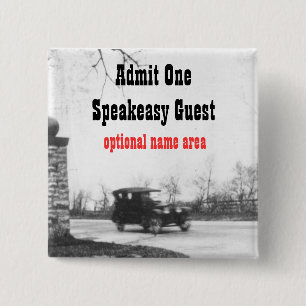 Roaring Twenties Party Name Tag Vierkante Button 5,1 Cm