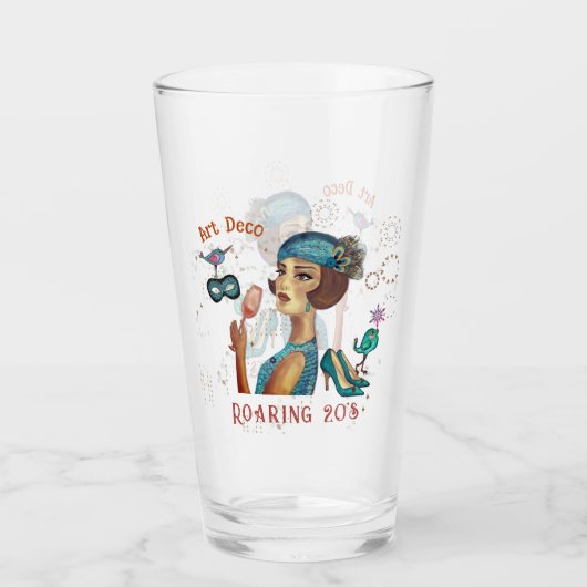 Roaring Twenties Revival Art Deco Glas (Voorkant)