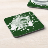 Roaring van leder in witte spuit onderzetter (Linkerzijde)