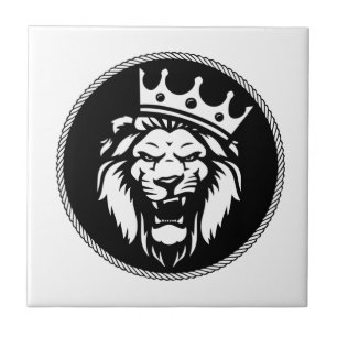 Roaring van leeuw met kroon tegeltje