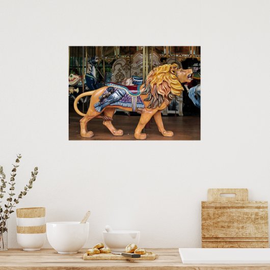 Roaring van leeuwenkruid/dierlijk paard poster (Keuken)